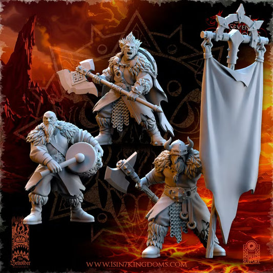 Pillards du Nord — état-major de 3 figurines, rendu du créateur
