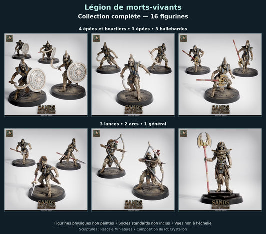 Légion de morts-vivants — Collection complète — 16 figurines