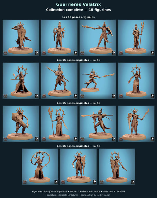 Guerrières Velatrix — Collection complète — 15 figurines