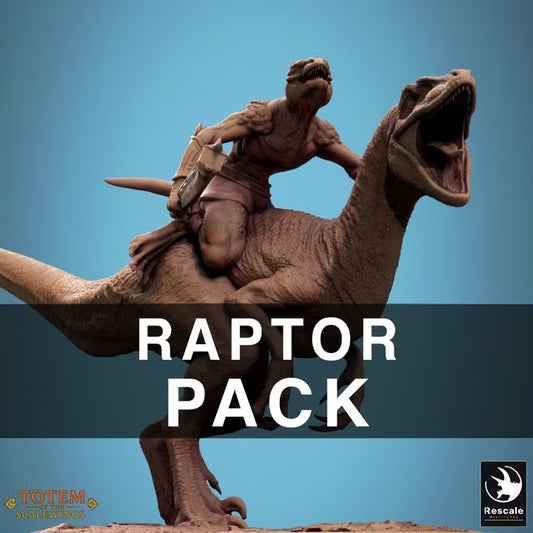 Chevaucheurs de vélociraptors jurassiques — rendu du créateur