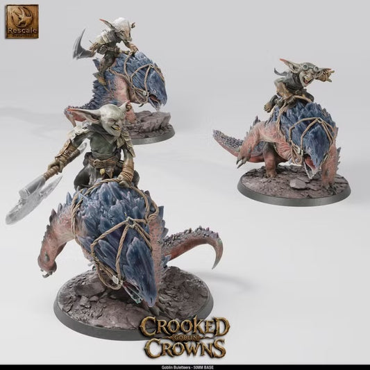 Chevaucheurs gobelins sur bulettes — rendu original Rescale Miniatures
