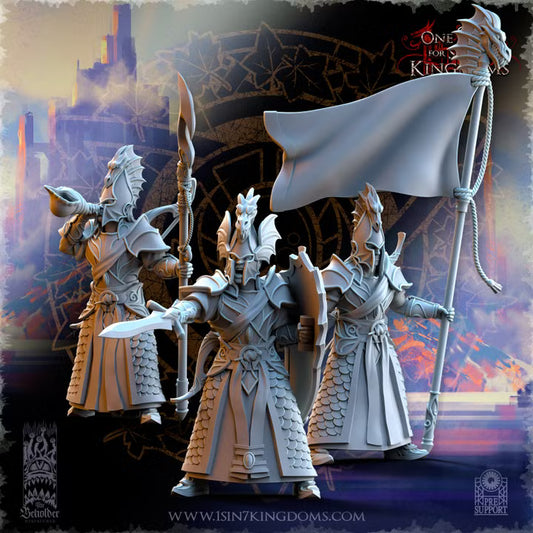 Milice côtière d’Ilithien — état-major de 3 figurines, rendu du créateur