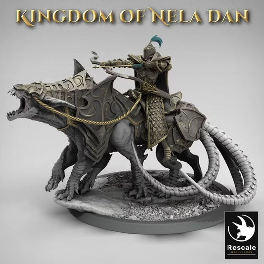 Chevaucheurs elfes sur Siri — Archer — tir frontal — rendu original Rescale Miniatures