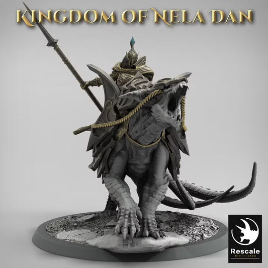 Chevaucheurs elfes sur Siri — Lancier — cabré — rendu original Rescale Miniatures