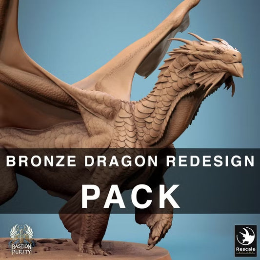 Dragons de bronze — sculpture 2024 — visuel original Rescale Miniatures