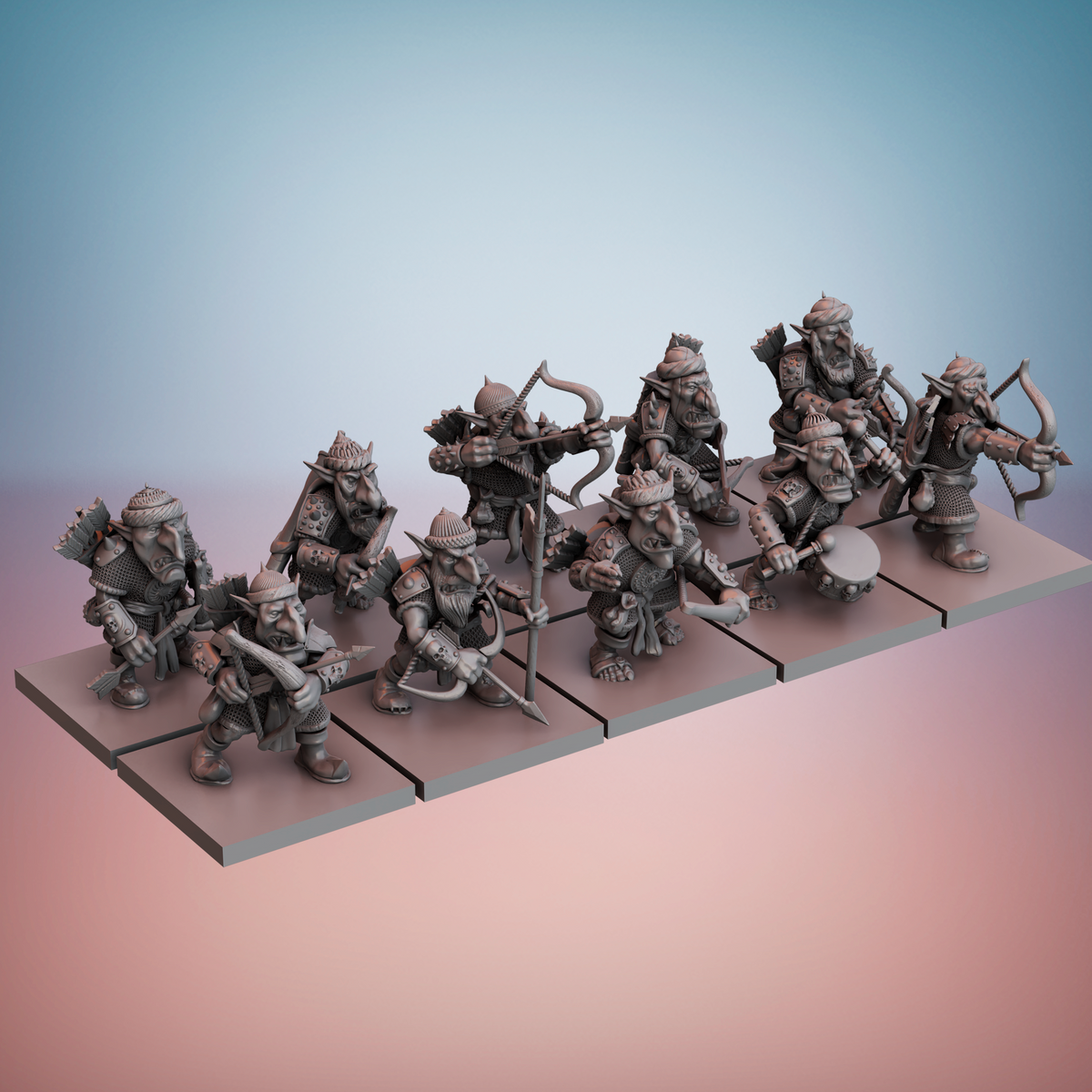 État-major des archers gobelins — 3 figurines